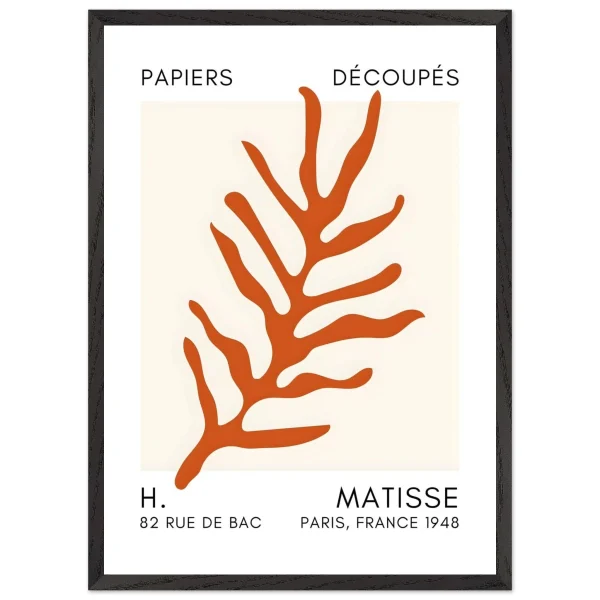 Artfulprints Poster met Lijst Matisse – Ocean flora orange - 50x70 cm - Oranje - 51Dnspod | Smaakvolle damp – Verzendkosten vrij vanaf 40€