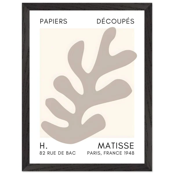 Artfulprints Poster met Lijst Matisse – Ocean petals grey - 30x40 cm - Grijs - 51Dnspod | Smaakvolle damp – Verzendkosten vrij vanaf 40€