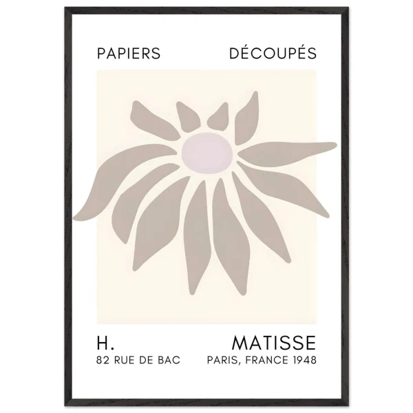 Artfulprints Poster met Lijst Matisse – Deep sea dance grey - 70x100 cm - Grijs - 51Dnspod | Smaakvolle damp – Verzendkosten vrij vanaf 40€