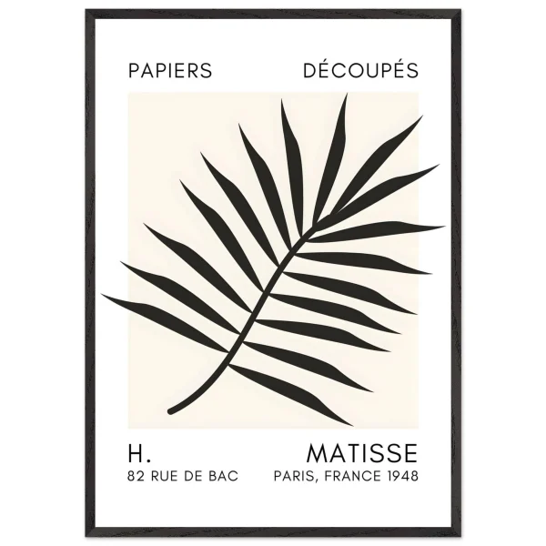 Artfulprints Poster met Lijst Matisse – Floral reef black - 70x100 cm - Zwart - 51Dnspod | Smaakvolle damp – Verzendkosten vrij vanaf 40€