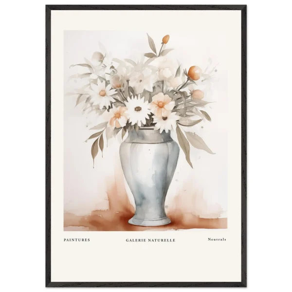 Artfulprints Poster met Lijst Bloemen in vaas 1 - 70x100 cm - Taupe - 51Dnspod | Smaakvolle damp – Verzendkosten vrij vanaf 40€