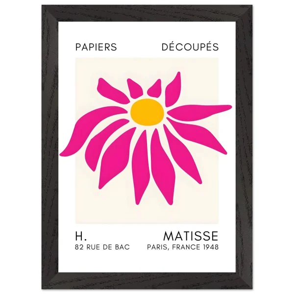 Artfulprints Poster met Lijst Matisse – Deep sea dance pink - A4 21x29.7 cm - Roze - 51Dnspod | Smaakvolle damp – Verzendkosten vrij vanaf 40€