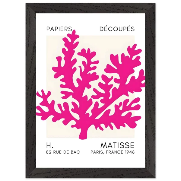 Artfulprints Poster met Lijst Matisse – Aqua bloom pink - A4 21x29.7 cm - Roze - 51Dnspod | Smaakvolle damp – Verzendkosten vrij vanaf 40€