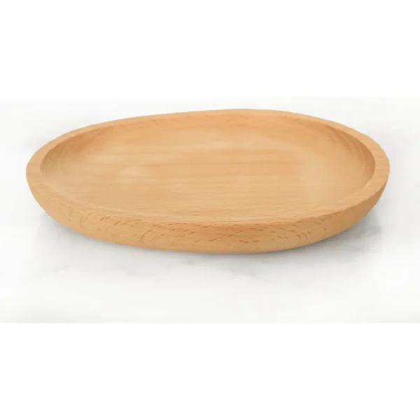 Beukenhouten Schaaltje – Handgemaakt Rond Houten Dienblad – Minimalistisch Design – Gladde Afwerking – Decoratieve Houten Fruitschaal – Serveer- en Displayschaal – Natuurlijke Beuk – Ø ca. 20
