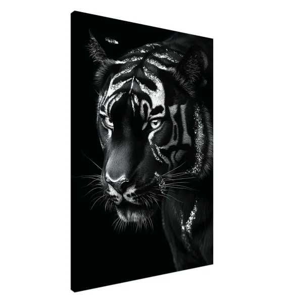 Artfulprints Canvas Tiger portrait canvas - 80x120 cm - Zwart / Wit - 51Dnspod | Smaakvolle damp – Verzendkosten vrij vanaf 40€