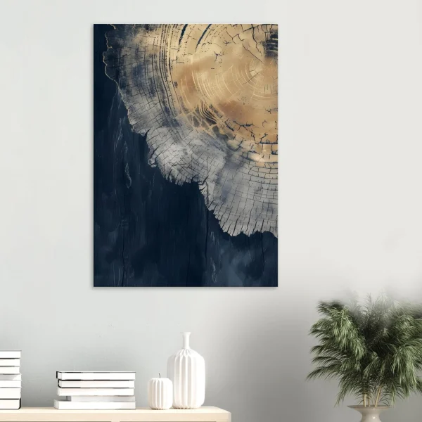 Artfulprints Canvas Abstract wood rings canvas - 80x120 cm - Blauw - 51Dnspod | Smaakvolle damp – Verzendkosten vrij vanaf 40€