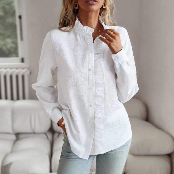 Blouse Dames - Elegante Stijl - Subtiele Ruches, Vrouwelijke Pasvorm - Geschikt voor Casual en Formele Gelegenheden - 51Dnspod | Smaakvolle damp – Verzendkosten vrij vanaf 40€