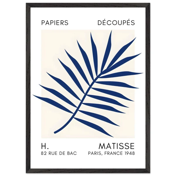 Artfulprints Poster met Lijst Matisse – Floral reef navy blue II - 50x70 cm - Blauw - 51Dnspod | Smaakvolle damp – Verzendkosten vrij vanaf 40€