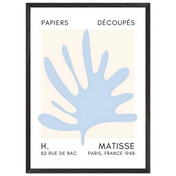 Artfulprints Poster met Lijst Matisse – Coral drift light blue - 50x70 cm - Blauw - 51Dnspod | Smaakvolle damp – Verzendkosten vrij vanaf 40€