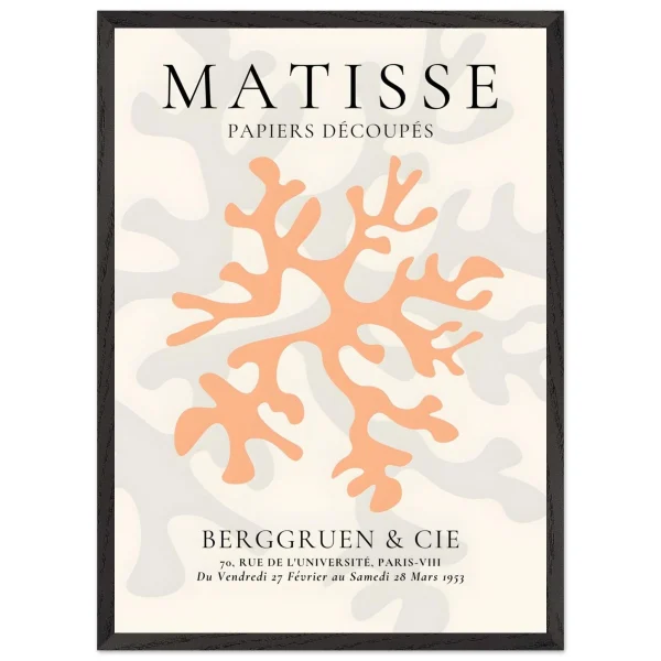 Artfulprints Poster met Lijst Matisse – Orange coral - 50x70 cm - Oranje - 51Dnspod | Smaakvolle damp – Verzendkosten vrij vanaf 40€