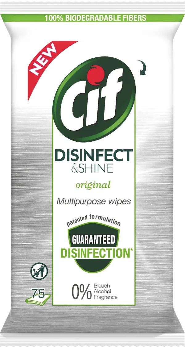 Cif Disinfect & Shine Wipes - 75 doekjes - 51Dnspod | Smaakvolle damp – Verzendkosten vrij vanaf 40€