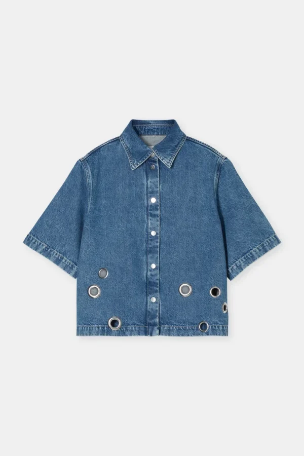 Closed Short Sleeve Denim Shirt Mid Blue C94095-18S-WE - 51Dnspod | Smaakvolle damp – Verzendkosten vrij vanaf 40€