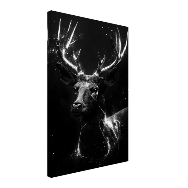 Artfulprints Canvas Deer portrait canvas - 40x60 cm - Zwart / Wit - 51Dnspod | Smaakvolle damp – Verzendkosten vrij vanaf 40€