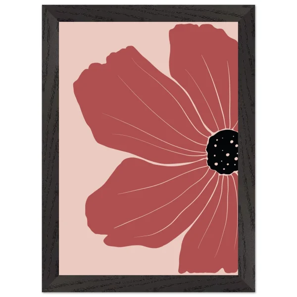 Artfulprints Poster met Lijst Boho – Red poppy - A4 21x29.7 cm - Rood - 51Dnspod | Smaakvolle damp – Verzendkosten vrij vanaf 40€