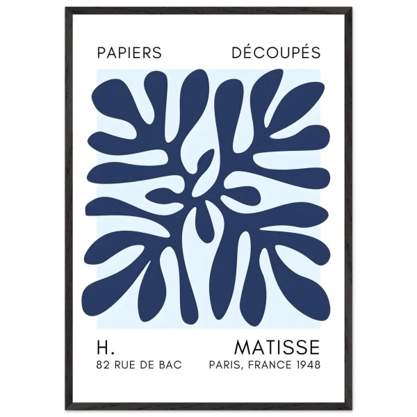 Artfulprints Poster met Lijst Matisse - Deep ocean navy blue I - 70x100 cm - Blauw - 51Dnspod | Smaakvolle damp – Verzendkosten vrij vanaf 40€