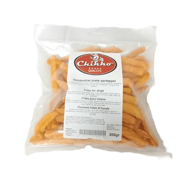 Chikko Quality - Hondenfrietjes - Zoete Aardappel Snack - 300 gram - 51Dnspod | Smaakvolle damp – Verzendkosten vrij vanaf 40€