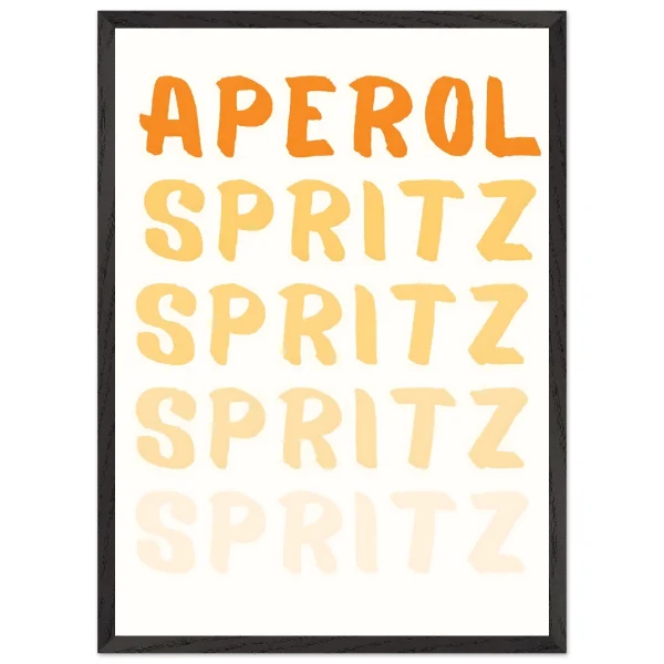 Artfulprints Poster met Lijst Aperol Spritz - Written - 50x70 cm - Oranje - 51Dnspod | Smaakvolle damp – Verzendkosten vrij vanaf 40€