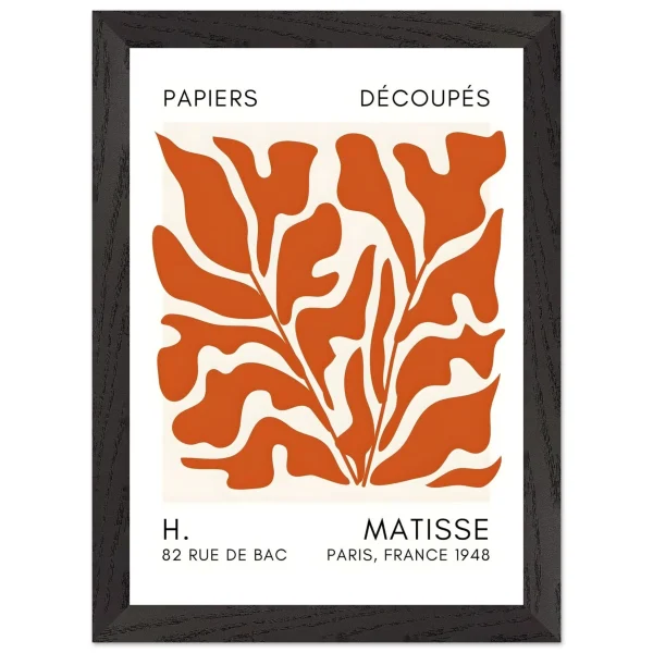 Artfulprints Poster met Lijst Matisse – Seabed shapes orange - A4 21x29.7 cm - Oranje - 51Dnspod | Smaakvolle damp – Verzendkosten vrij vanaf 40€