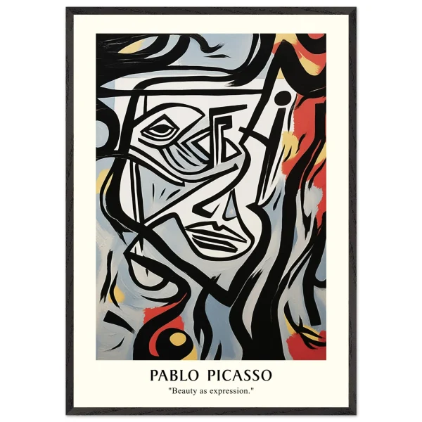 Artfulprints Poster met Lijst Pablo Picasso - Beauty as expression - 70x100 cm - Meerkleurig - 51Dnspod | Smaakvolle damp – Verzendkosten vrij vanaf 40€