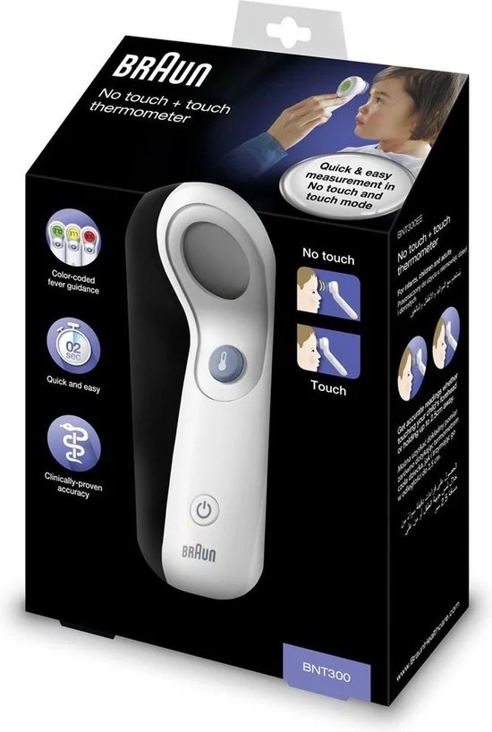 Braun - No Touch Thermometer - BNT300WE - 51Dnspod | Smaakvolle damp – Verzendkosten vrij vanaf 40€ Braun - No Touch Thermometer - BNT300WE - 51Dnspod | Smaakvolle damp – Verzendkosten vrij vanaf 40€