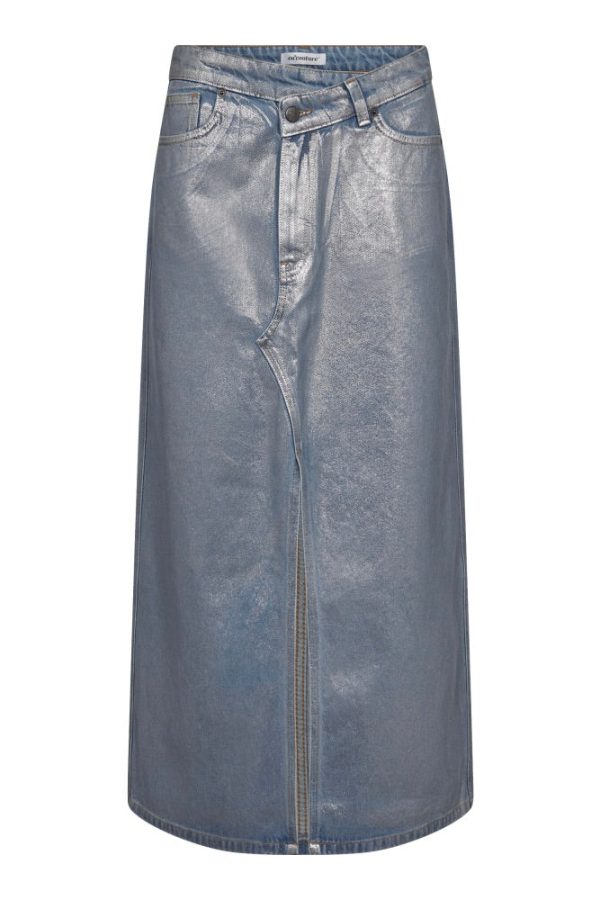 Co'couture FoilCC Asym Slit Skirt Silver 34107 930 - 51Dnspod | Smaakvolle damp – Verzendkosten vrij vanaf 40€