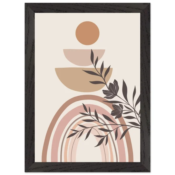 Artfulprints Poster met Lijst Boho – Harmony curve - A4 21x29.7 cm - beige - 51Dnspod | Smaakvolle damp – Verzendkosten vrij vanaf 40€