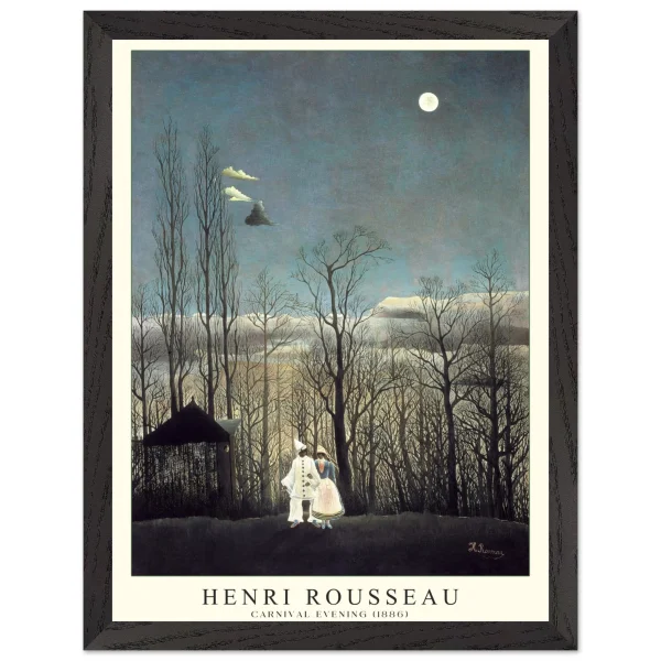 Artfulprints Poster met Lijst Henri Rousseau - Carnival evening - 30x40 cm - Blauw - 51Dnspod | Smaakvolle damp – Verzendkosten vrij vanaf 40€