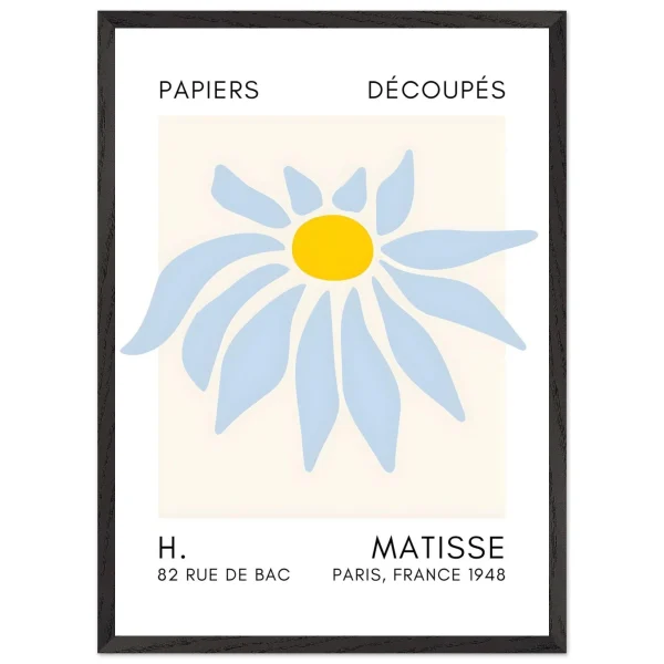 Artfulprints Poster met Lijst Matisse – Deep sea dance light blue - 50x70 cm - Blauw - 51Dnspod | Smaakvolle damp – Verzendkosten vrij vanaf 40€