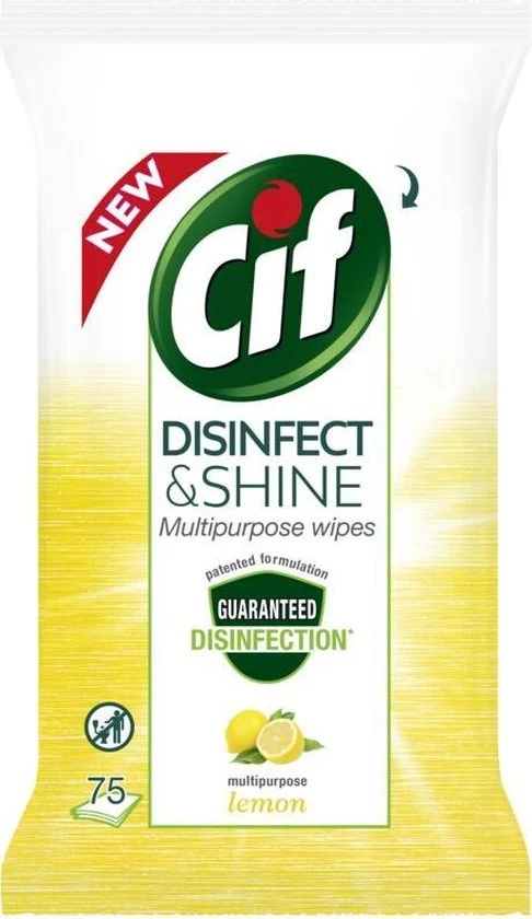 Cif Disinfect & Shine Lemon Wipes 75 stuks - 51Dnspod | Smaakvolle damp – Verzendkosten vrij vanaf 40€ Cif Disinfect & Shine Lemon Wipes 75 stuks - 51Dnspod | Smaakvolle damp – Verzendkosten vrij vanaf 40€