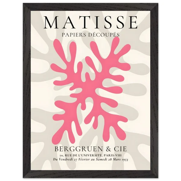 Artfulprints Poster met Lijst Matisse – Pink coral - 30x40 cm - Roze - 51Dnspod | Smaakvolle damp – Verzendkosten vrij vanaf 40€