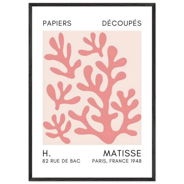 Artfulprints Poster met Lijst Matisse – Coral shadows taupe - 70x100 cm - Taupe - 51Dnspod | Smaakvolle damp – Verzendkosten vrij vanaf 40€