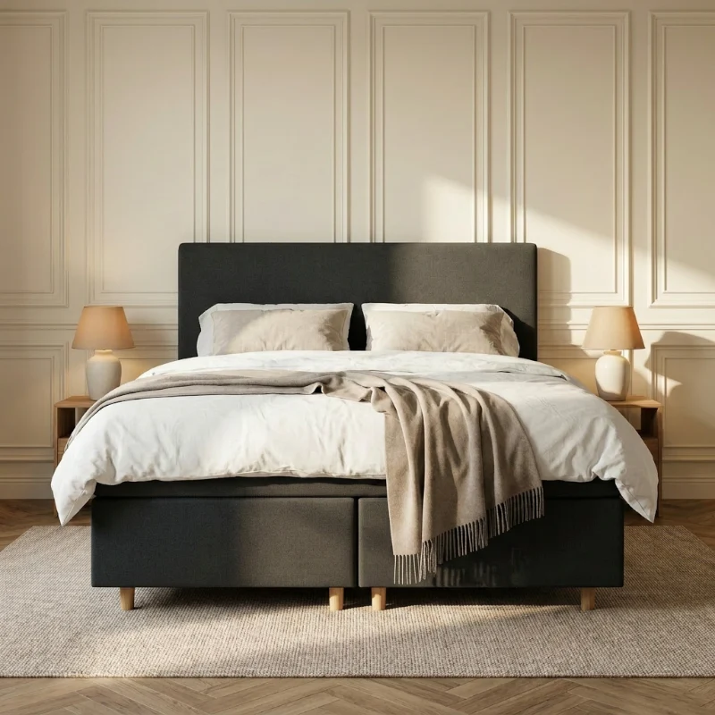 Boxspring met Opbergruimte Julia - Zwart - 51Dnspod | Smaakvolle damp – Verzendkosten vrij vanaf 40€ Boxspring met Opbergruimte Julia - Zwart - 51Dnspod | Smaakvolle damp – Verzendkosten vrij vanaf 40€