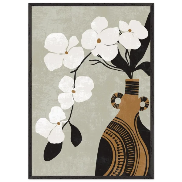 Artfulprints Poster met Lijst Boho – Bloom and clay - 70x100 cm - Wit - 51Dnspod | Smaakvolle damp – Verzendkosten vrij vanaf 40€