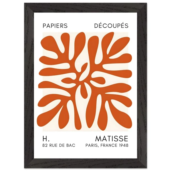 Artfulprints Poster met Lijst Matisse - Deep ocean orange - A4 21x29.7 cm - Oranje - 51Dnspod | Smaakvolle damp – Verzendkosten vrij vanaf 40€