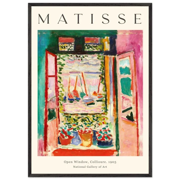 Artfulprints Poster met Lijst Matisse - Open window collioure 1905 - 70x100 cm - Meerkleurig - 51Dnspod | Smaakvolle damp – Verzendkosten vrij vanaf 40€