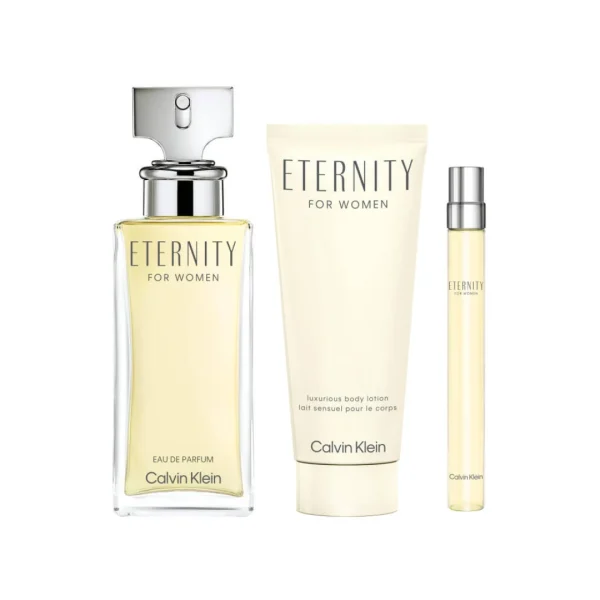 Calvin Klein Eternity – 100 ml EDP-spray + 100 ml Bodylotion + 10 ml EDP-spray – Damesparfum Geschenkset - 51Dnspod | Smaakvolle damp – Verzendkosten vrij vanaf 40€
