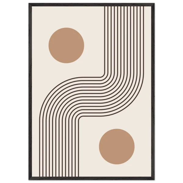 Artfulprints Poster met Lijst Boho – Soft symmetry - 70x100 cm - Grijs - 51Dnspod | Smaakvolle damp – Verzendkosten vrij vanaf 40€