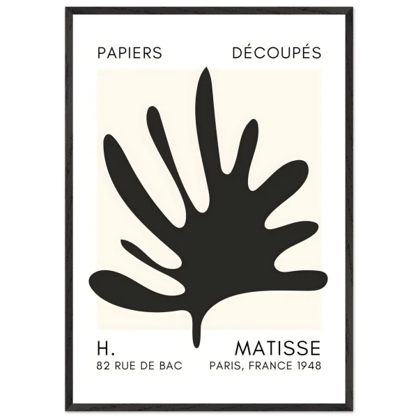 Artfulprints Poster met Lijst Matisse – Coral drift black - 70x100 cm - Zwart - 51Dnspod | Smaakvolle damp – Verzendkosten vrij vanaf 40€