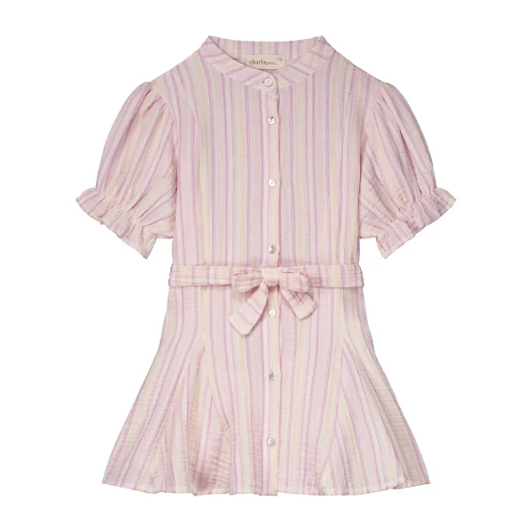 Charlie Petite | Ise Dress Stripes | Yellow/Pink - 51Dnspod | Smaakvolle damp – Verzendkosten vrij vanaf 40€