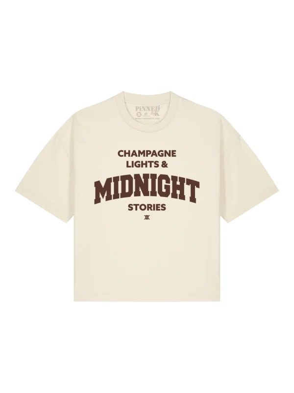 Boxy T-shirt Champagne Lights Brown - 51Dnspod | Smaakvolle damp – Verzendkosten vrij vanaf 40€