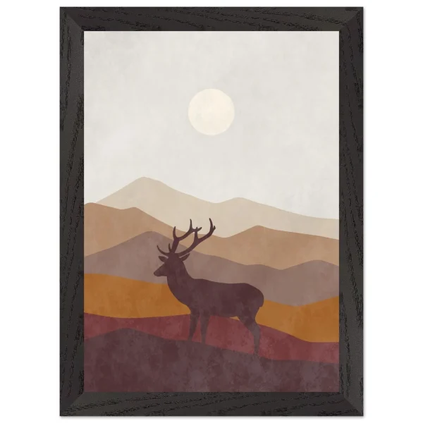 Artfulprints Poster met Lijst Boho – Highland calm - A4 21x29.7 cm - Bruin - 51Dnspod | Smaakvolle damp – Verzendkosten vrij vanaf 40€
