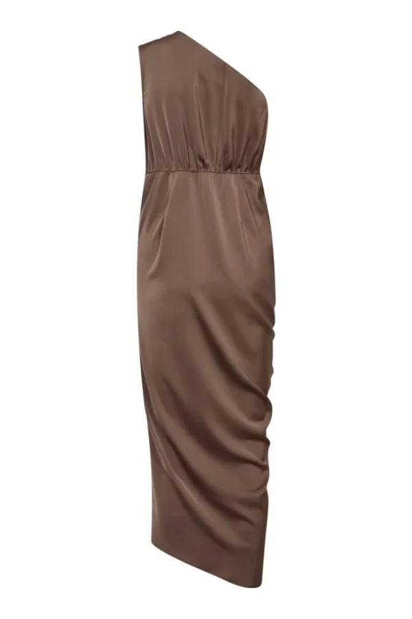 Co'couture AdnaCC Asym Drape Dress Mocca 36362 83 - 51Dnspod | Smaakvolle damp – Verzendkosten vrij vanaf 40€