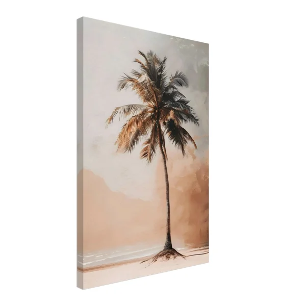 Artfulprints Canvas Palm tree on the beach canvas - 40x60 cm - beige - 51Dnspod | Smaakvolle damp – Verzendkosten vrij vanaf 40€