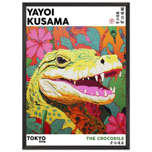 Artfulprints Poster met Lijst Yayoi Kusama - The crocodile - 50x70 cm - Meerkleurig - 51Dnspod | Smaakvolle damp – Verzendkosten vrij vanaf 40€