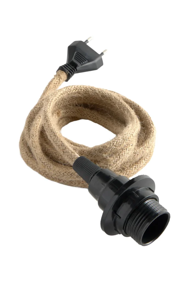 Calma House Jutekabel met E14-lampfitting en CE-stekker Cable - Naturel - E14 250 - 51Dnspod | Smaakvolle damp – Verzendkosten vrij vanaf 40€