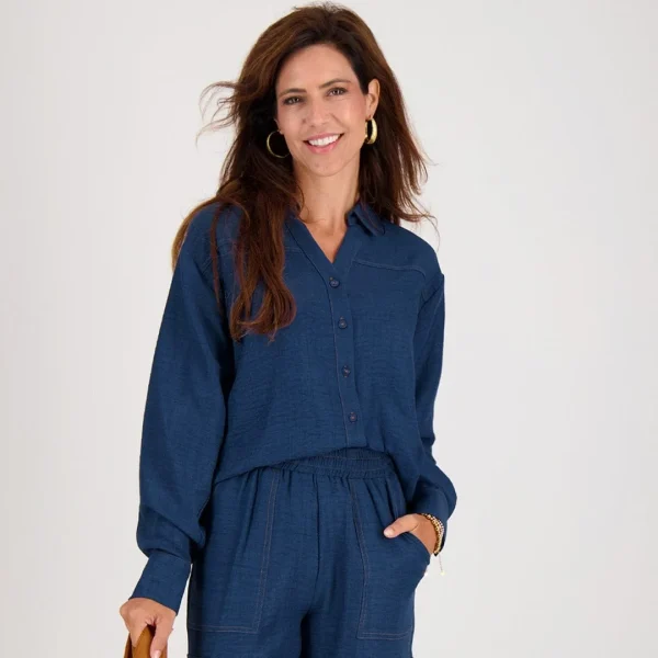 Blouse Olivia | Midnight Denim - 51Dnspod | Smaakvolle damp – Verzendkosten vrij vanaf 40€