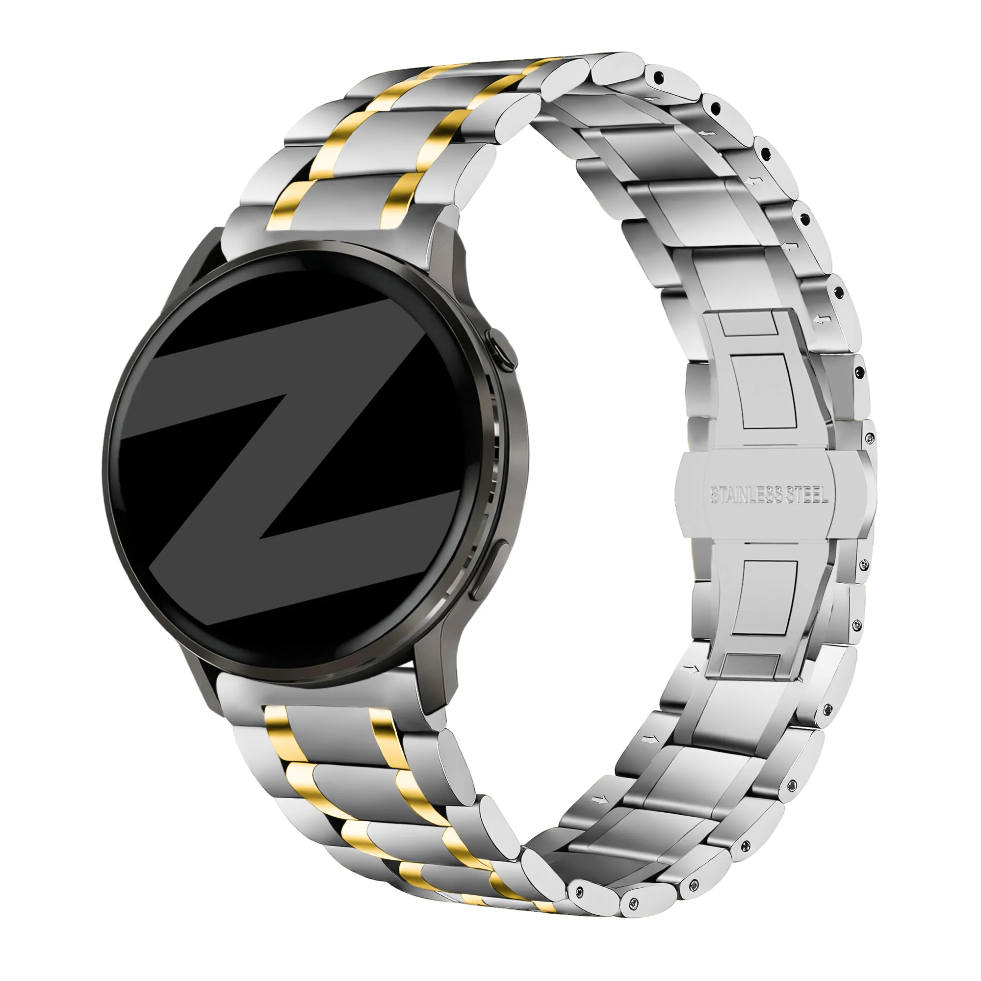 Bandz Garmin Forerunner 70 stalen schakel band 'Deluxe' (zilver/goud) - 51Dnspod | Smaakvolle damp – Verzendkosten vrij vanaf 40€ Bandz Garmin Forerunner 70 stalen schakel band 'Deluxe' (zilver/goud) - 51Dnspod | Smaakvolle damp – Verzendkosten vrij vanaf 40€