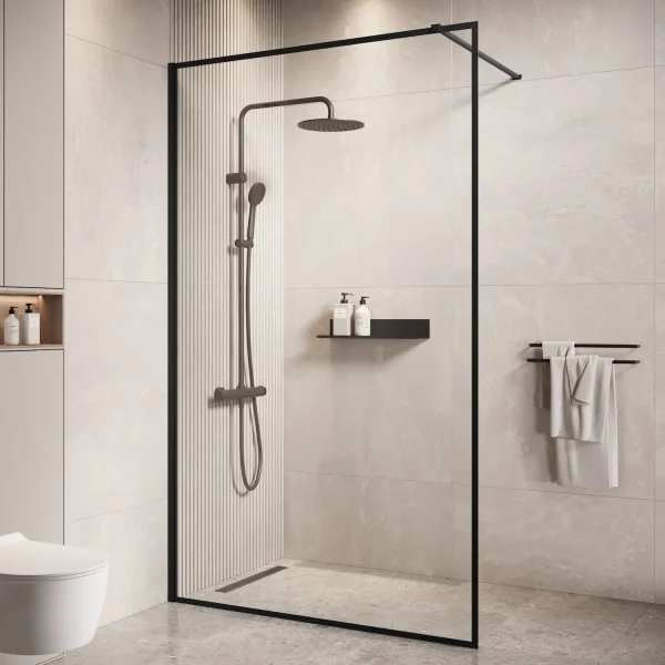 Badplaats Douchewand Georgia 100 x 200 cm – Zwart – Inloopdouche 8 mm Veiligheidsglas - 51Dnspod | Smaakvolle damp – Verzendkosten vrij vanaf 40€