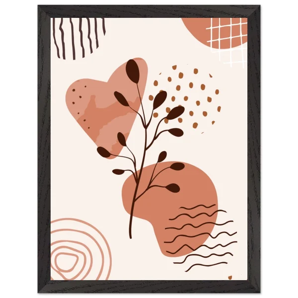 Artfulprints Poster met Lijst Boho – Nature swirl - 30x40 cm - Bruin - 51Dnspod | Smaakvolle damp – Verzendkosten vrij vanaf 40€