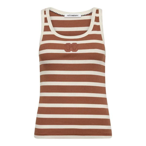 Co'couture Grannycc Rib Emb. Tank Top Offwhite/suntan - 51Dnspod | Smaakvolle damp – Verzendkosten vrij vanaf 40€